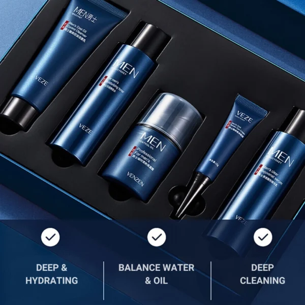 Veze Acne Treatment Blackhead Remover Hydrating Face Mask Men Skincare Set - 5pcs set