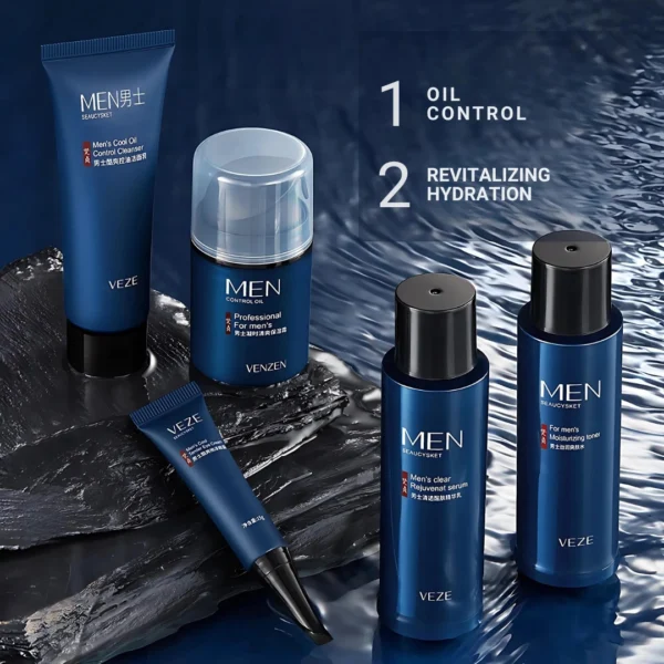 Veze Acne Treatment Blackhead Remover Hydrating Face Mask Men Skincare Set - 5pcs set